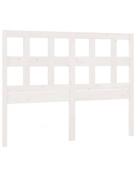 Testiera per Letto Bianca 205,5x4x100 cm Legno Massello di Pino