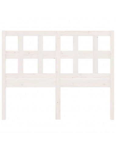 Testiera per Letto Bianca 205,5x4x100 cm Legno Massello di Pino