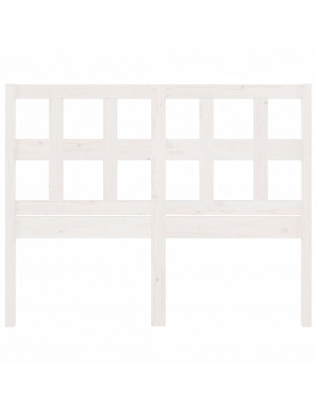 Testiera per Letto Bianca 205,5x4x100 cm Legno Massello di Pino