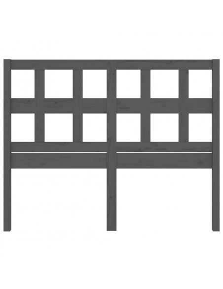 Testiera per Letto Grigia 205,5x4x100 cm Legno Massello di Pino
