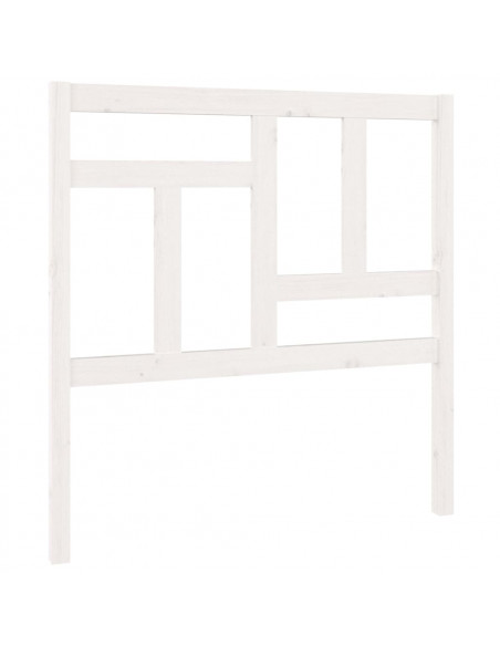 Testiera per Letto Bianca 95,5x4x100 cm Legno Massello di Pino