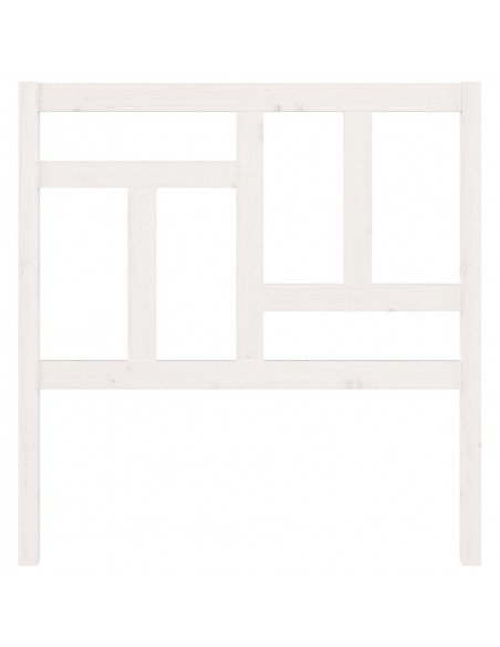 Testiera per Letto Bianca 95,5x4x100 cm Legno Massello di Pino