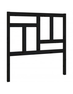 Testiera per Letto Nera 95,5x4x100 cm in Legno Massello di Pino 2