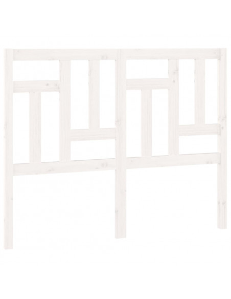 Testiera per Letto Bianca 125,5x4x100 cm Legno Massello di Pino
