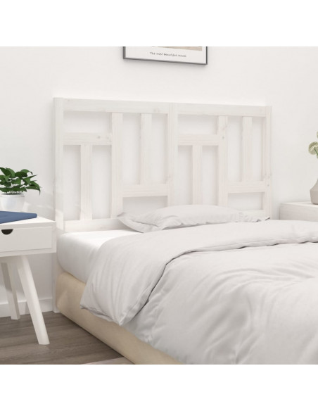 Testiera per Letto Bianca 125,5x4x100 cm Legno Massello di Pino