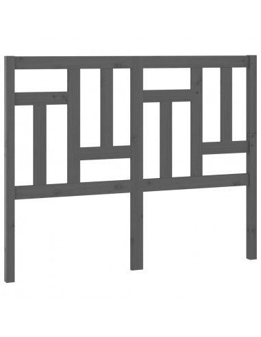 Testiera per Letto Grigia 125,5x4x100 cm Legno Massello di Pino