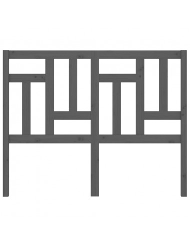 Testiera per Letto Grigia 125,5x4x100 cm Legno Massello di Pino