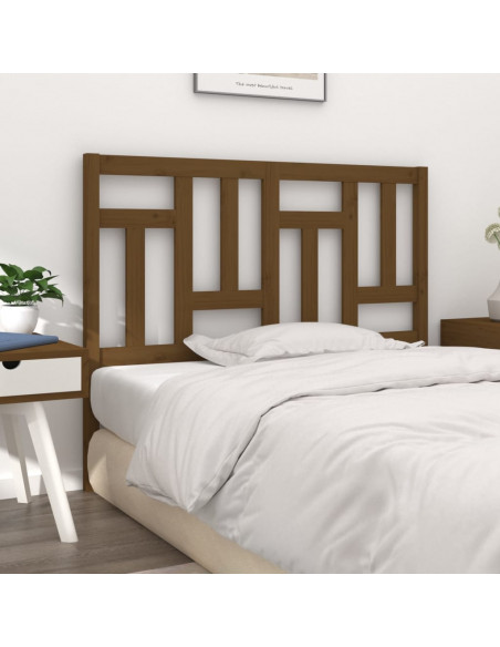 Testiera per Letto Miele 125,5x4x100 cm Legno Massello di Pino