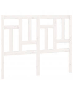 Testiera per Letto Bianca 145,5x4x100 cm Legno Massello di Pino 2
