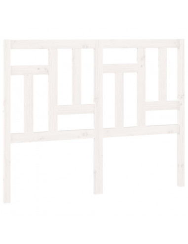 Testiera per Letto Bianca 205,5x4x100 cm Legno Massello di Pino