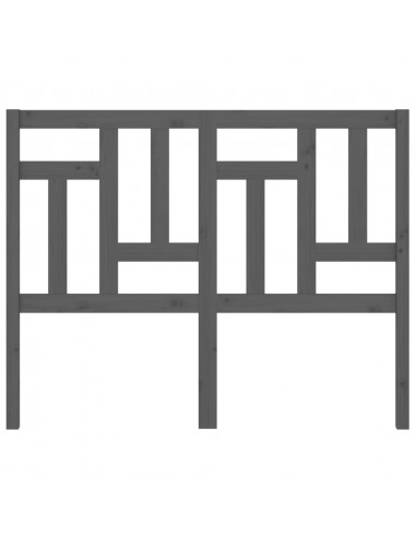 Testiera per Letto Grigia 205,5x4x100 cm Legno Massello di Pino