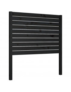 Testiera per Letto Nera 81x4x100 cm in Legno Massello di Pino 2