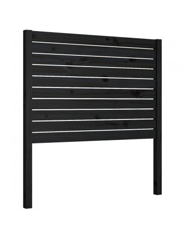 Testiera per Letto Nera 81x4x100 cm in Legno Massello di Pino