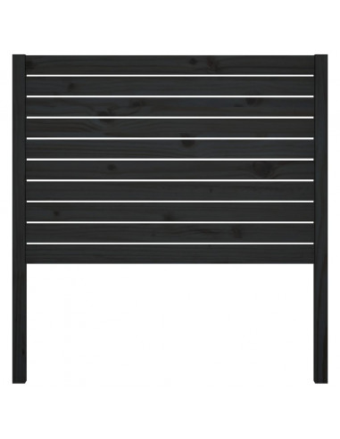 Testiera per Letto Nera 81x4x100 cm in Legno Massello di Pino