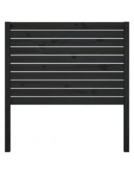 Testiera per Letto Nera 81x4x100 cm in Legno Massello di Pino