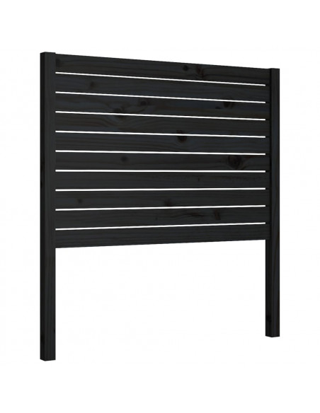 Testiera per Letto Nera 96x4x100 cm in Legno Massello di Pino