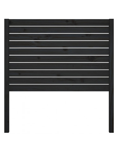 Testiera per Letto Nera 96x4x100 cm in Legno Massello di Pino