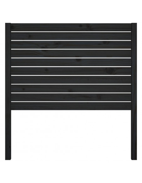 Testiera per Letto Nera 96x4x100 cm in Legno Massello di Pino