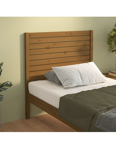 Testiera per Letto Miele 106x4x100 cm in Legno Massello di Pino