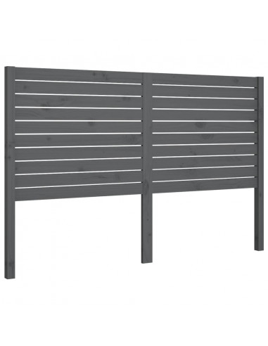 Testiera per Letto Grigia 126x4x100cm in Legno Massello di Pino