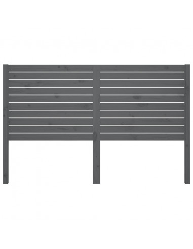 Testiera per Letto Grigia 126x4x100cm in Legno Massello di Pino