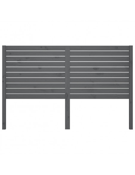Testiera per Letto Grigia 126x4x100cm in Legno Massello di Pino