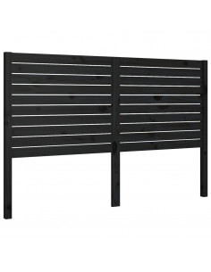 Testiera per Letto Nera 126x4x100 cm in Legno Massello di Pino 2