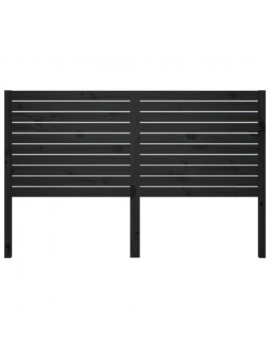 Testiera per Letto Nera 141x4x100 cm in Legno Massello di Pino