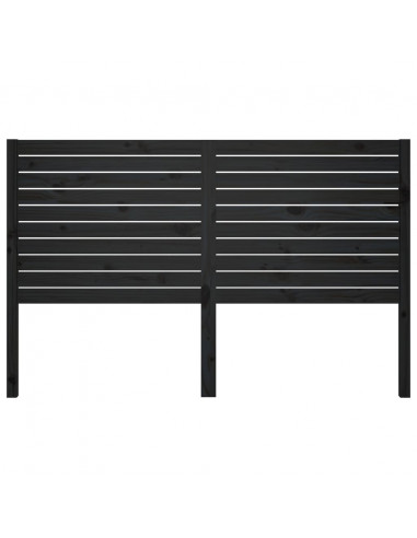 Testiera per Letto Nera 166x4x100 cm in Legno Massello di Pino