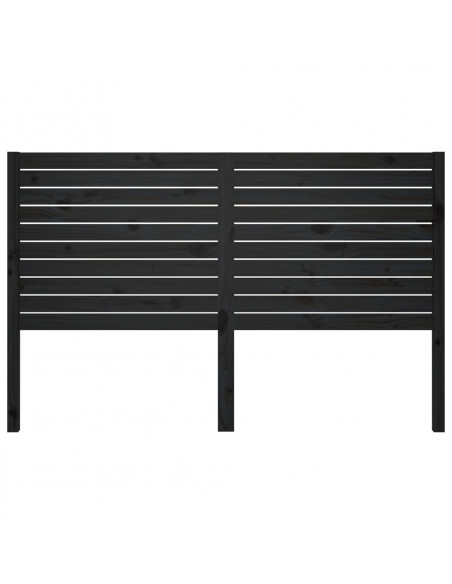 Testiera per Letto Nera 166x4x100 cm in Legno Massello di Pino