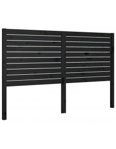 Testiera per Letto Nera 186x4x100 cm in Legno Massello di Pino 2