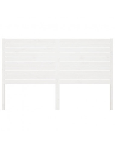 Testiera per Letto Bianca 206x4x100 cm Legno Massello di Pino