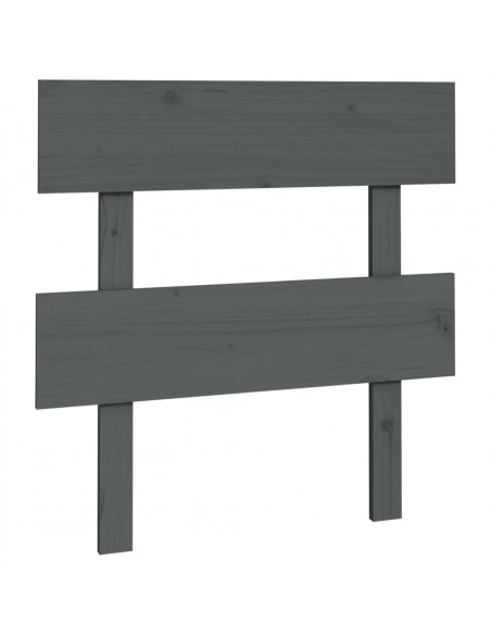 Testiera per Letto Grigia 78,5x3x81cm in Legno Massello di Pino
