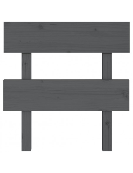 Testiera per Letto Grigia 78,5x3x81cm in Legno Massello di Pino