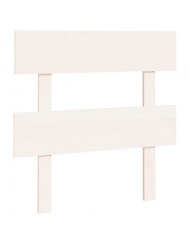 Testiera per Letto Bianca 93,5x3x81cm in Legno Massello di Pino