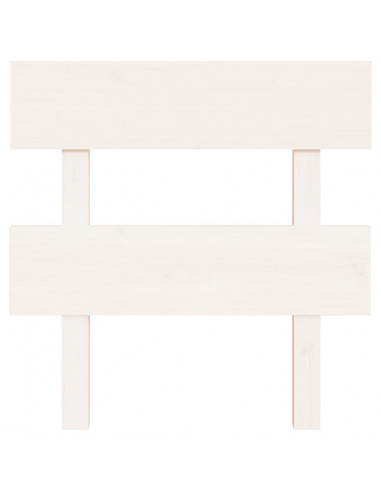 Testiera per Letto Bianca 93,5x3x81cm in Legno Massello di Pino