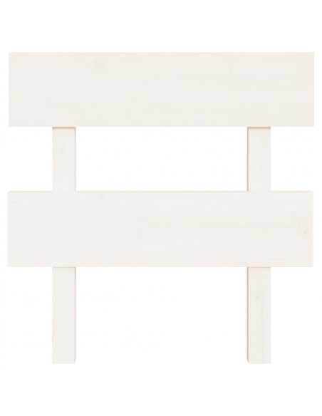 Testiera per Letto Bianca 93,5x3x81cm in Legno Massello di Pino