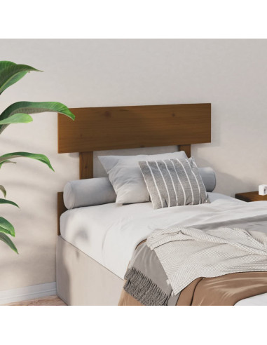 Testiera per Letto Miele 93,5x3x81 cm in Legno Massello di Pino