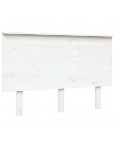 Testiera per Letto Bianca 124x6x82,5 cm Legno Massello di Pino 2