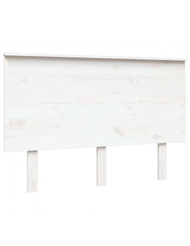 Testiera per Letto Bianca 124x6x82,5 cm Legno Massello di Pino