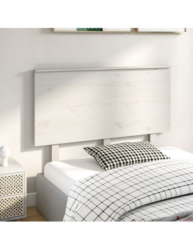 Testiera per Letto Bianca 124x6x82,5 cm Legno Massello di Pino