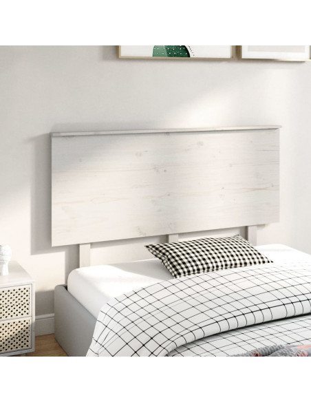 Testiera per Letto Bianca 139x6x82,5 cm Legno Massello di Pino
