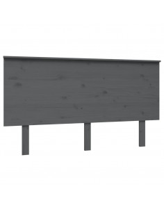 Testiera per Letto Grigia 144x6x82,5cm Legno Massello di Pino 2