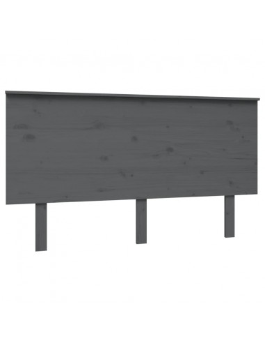 Testiera per Letto Grigia 144x6x82,5cm Legno Massello di Pino