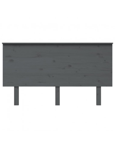 Testiera per Letto Grigia 144x6x82,5cm Legno Massello di Pino