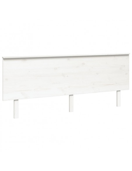 Testiera per Letto Bianca 204x6x82,5 cm Legno Massello di Pino