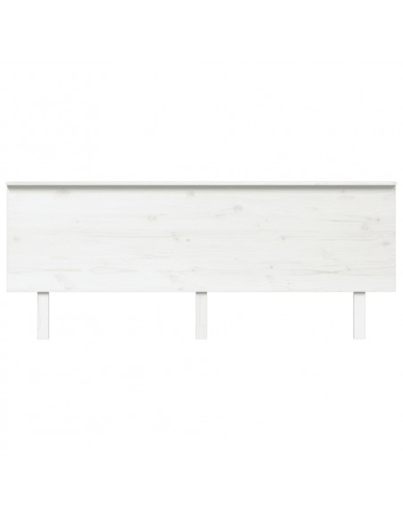 Testiera per Letto Bianca 204x6x82,5 cm Legno Massello di Pino
