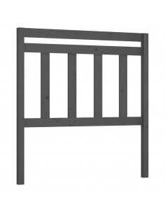 Testiera per Letto Grigia 106x4x100cm in Legno Massello di Pino 2
