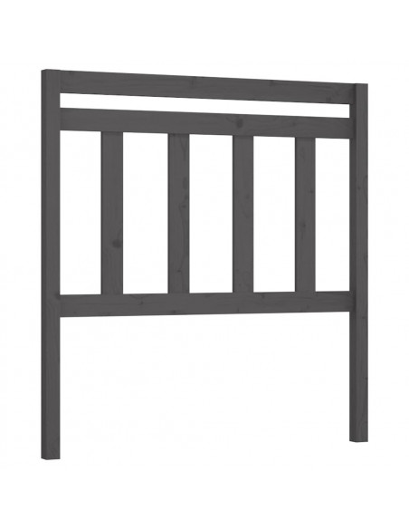 Testiera per Letto Grigia 106x4x100cm in Legno Massello di Pino