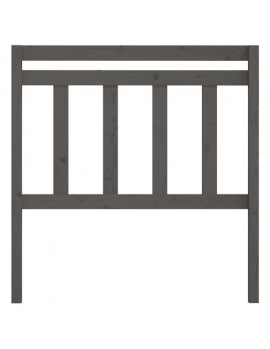 Testiera per Letto Grigia 106x4x100cm in Legno Massello di Pino